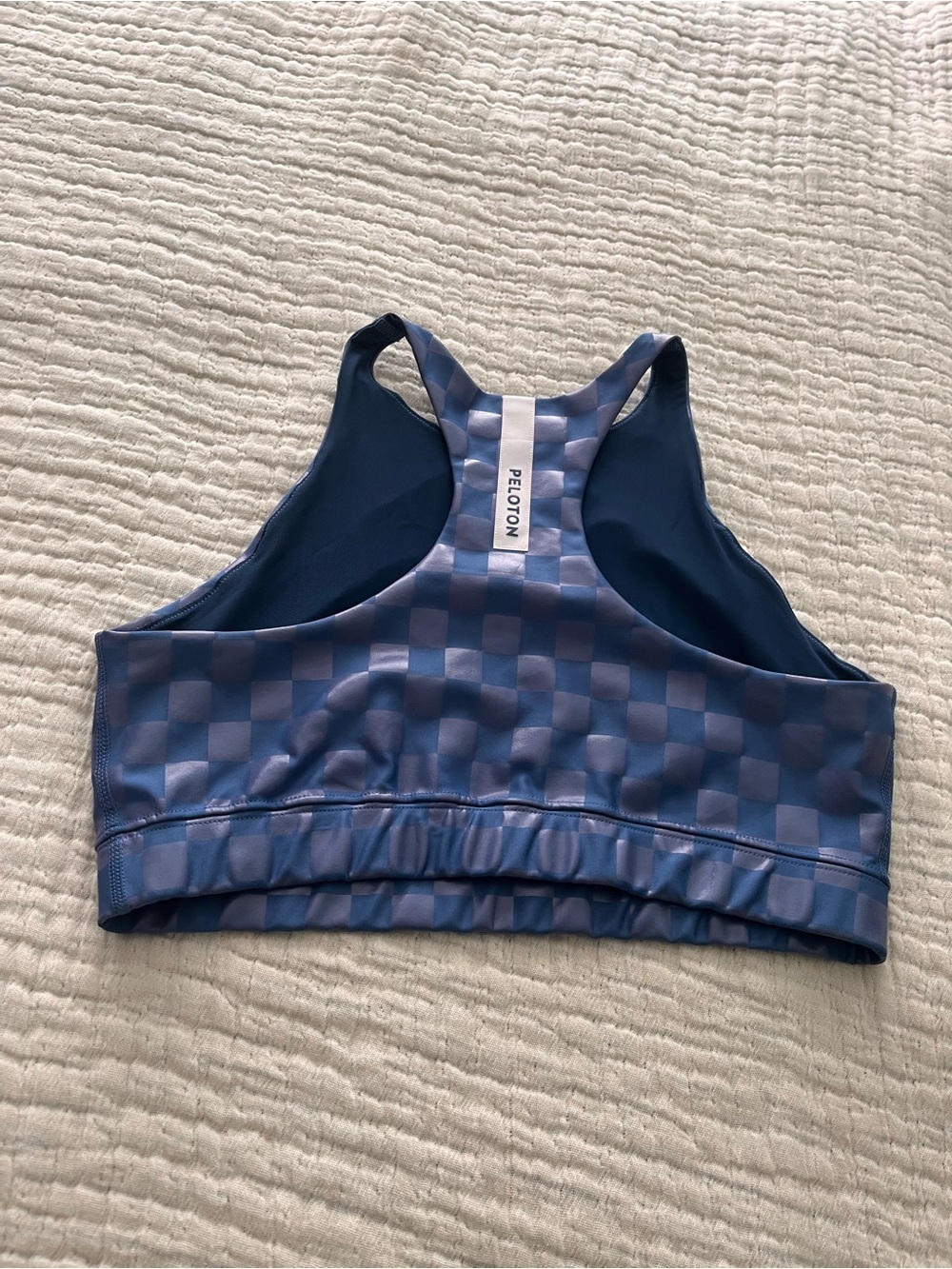 Peloton Blue Checkerprint Activewear sport bra - Picture 4 of 7